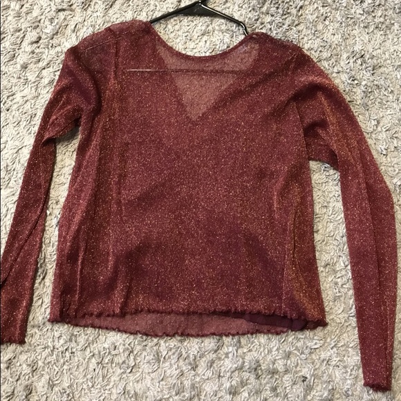 Maroon and Gold Sheer Shirt - Picture 1 of 3